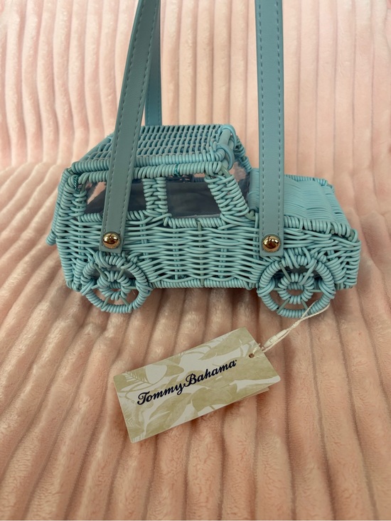 Tommy Bahama Handbags - Tommy Bahama Blue Wicker Car Bag